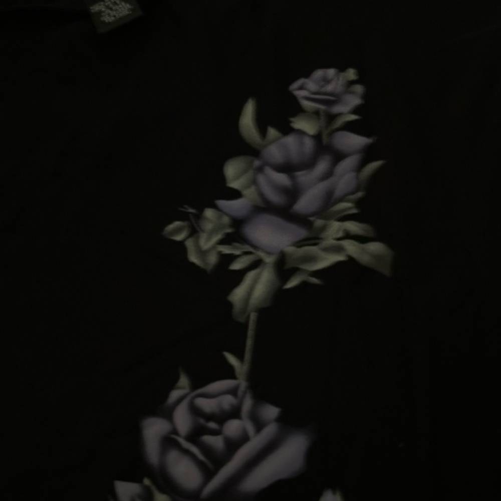 Black Floral Top with 3/4 Sleeves